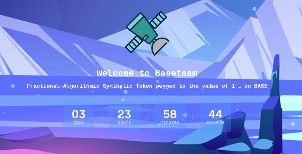 BasetasmFinance's tweet photo. Site is live, launch time subject to change but we will be sure to announce any updates here.

Discord soon ™

https://t.co/EL9hBZMCN4

#BASE #Aliens #Believe #Basetasm #Fantasm #OPStack #OnchainSummer @coinbase https://t.co/vSzAgRHTIf