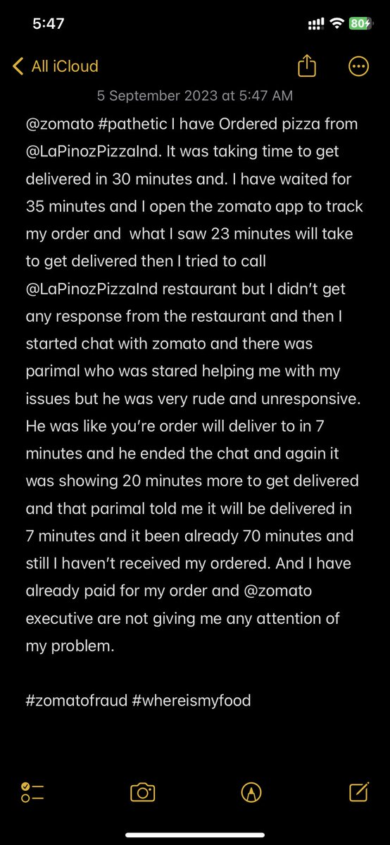 @zomato @LaPinozPizzaInd 
Pathetic service from the restaurant and zomato and Agents are rude and unresponsive unprofessional 

#zomatosucks 
#patheticzomato
#whereismyorder