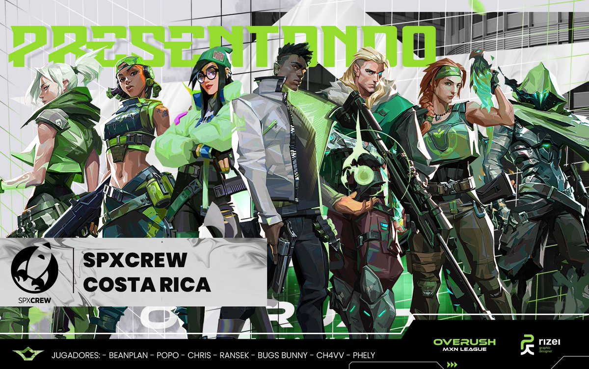Reverseleague_'s tweet photo. Equipo 16/40 ⚡

Bienvenidos a #overushE8 desde #CostaRica 🇨🇷/ @spxcrew_cr

Con su Roster: 
🇨🇷 @BeanPlant03
🇨🇷 @DiiiJeremy
🇨🇷 #Chris
🇲🇽 @Carba_flores
🇨🇴 @1kraticoz

🇨🇷 @Ch4vv_irl
🇨🇷 @Felipe140223

CEO: @julianxcalvo
Cm: @Sugarbaby_x_
Cch: @Cuzgv

Exitos! 🏆

#Designer: @RizeiBang https://t.co/CIqo4ldC6R