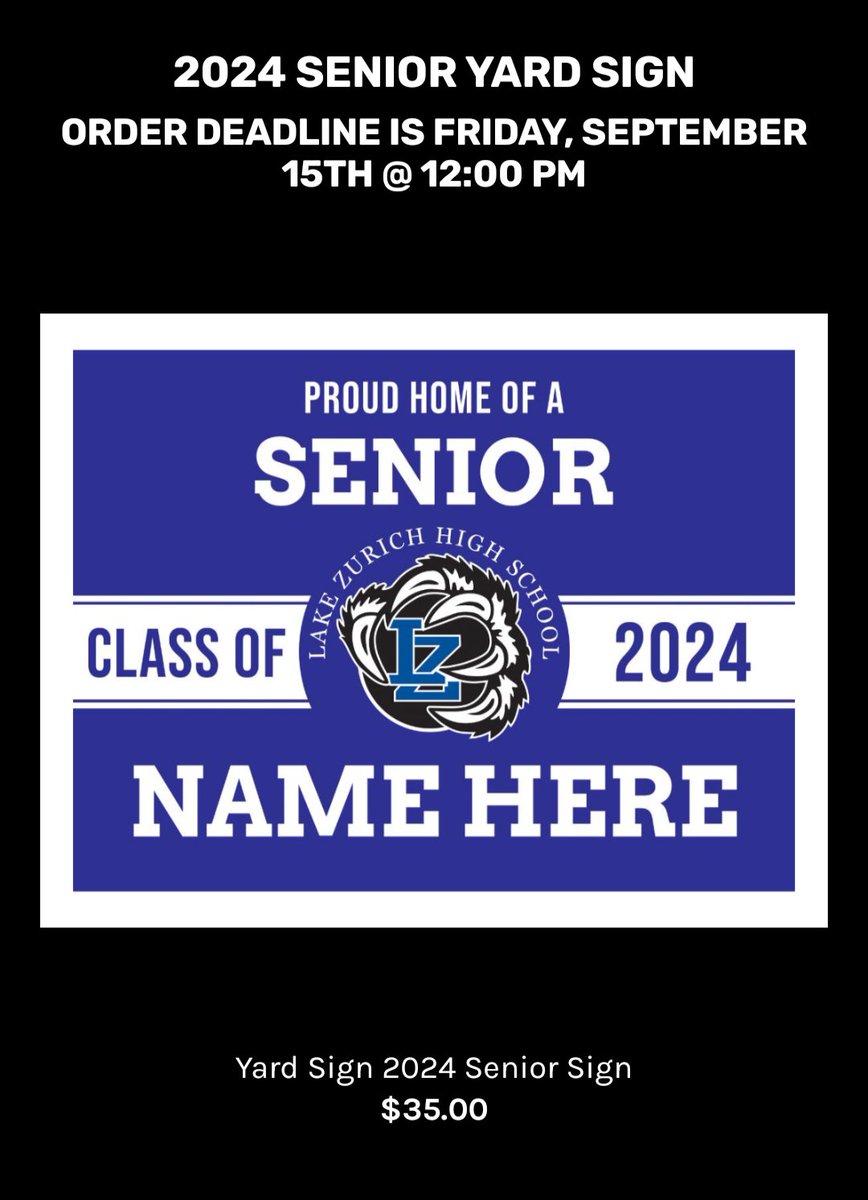 Hail to the Class of 2024! 📣 The most anticipated yard signs are now available for purchase! Please spread the word! …-school-bear-booster-club.square.site @GalltKelley @LZHSBearBooster @johnwalshD95