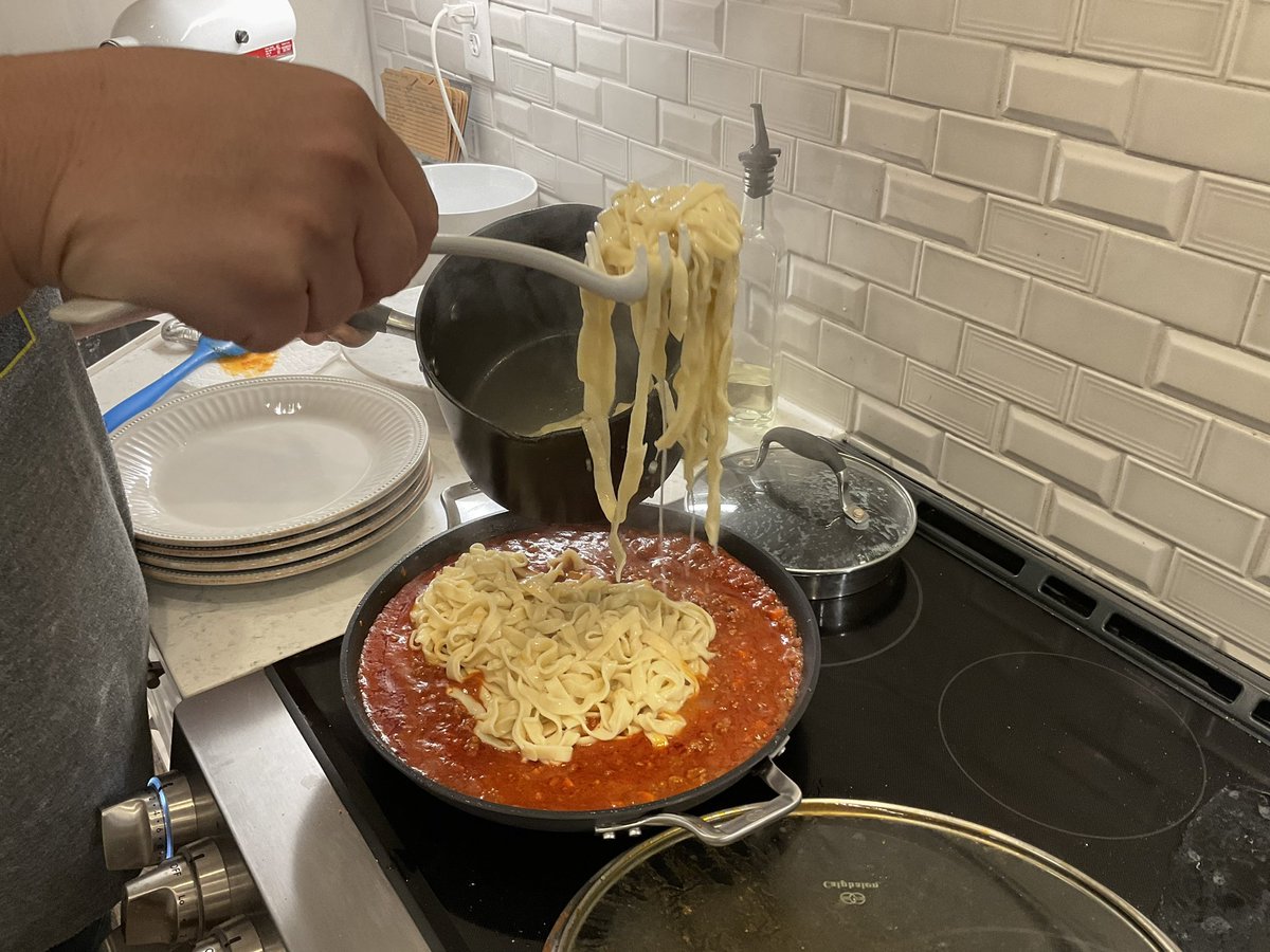 MrsMWilliamsHHS's tweet photo. @MaMaFlorence1 trying some of the pasta recipes we experienced in class this summer. Yum! https://t.co/LUPbf76iso