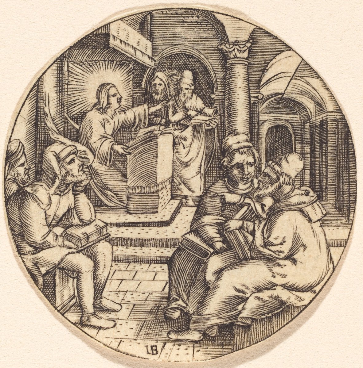 After Master IB
German 
16th Century
Jesus Preaching in the Temple
engraving

#art #religion #theology #religiousart #christianart #Germany #GermanArt #DeutscheKunst #engraving