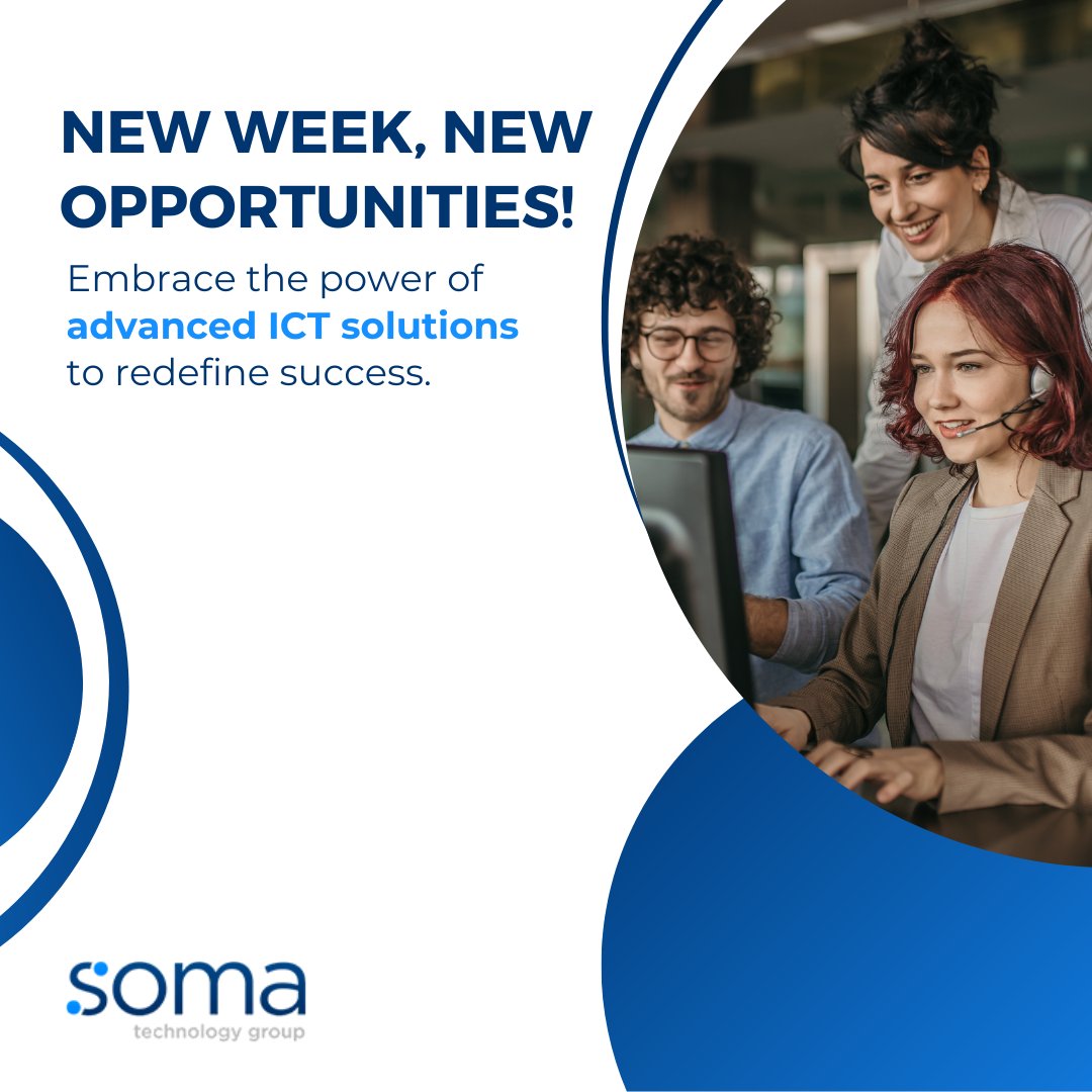 soma_technology's tweet image. 💥New week, new opportunities! Embrace the power of advanced ICT solutions to redefine success. With soma technology group by your side, every challenge becomes a stepping stone. Let&apos;s conquer this week together! 

#MotivationalMonday #somasuccess #somatechnologygroup