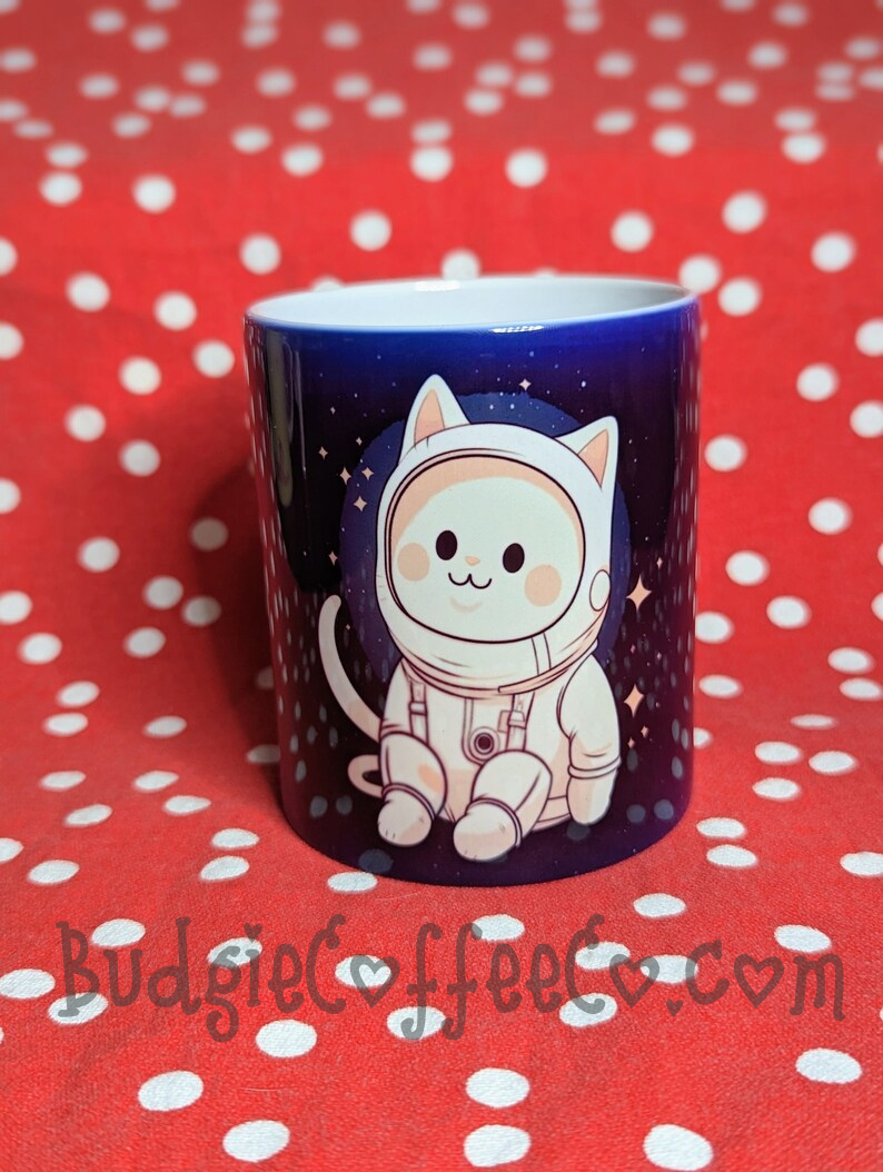 BudgieCoffeeCo's tweet photo. To my space-loving friends! I have these cute Space Cat mugs and 3-inch buttons in stock!!  These are included in the Labor Day sale. The sale ends tomorrow (9/6)!

🔗 in b/i/o
💚 RTs appreciated! https://t.co/NFltxb2xmr