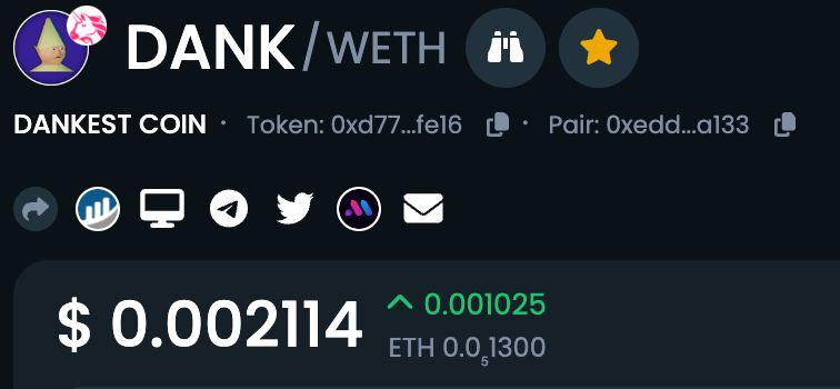 DankestCoin's tweet photo. DEXTOOLS ❌

DANKTOOLS ✅

INFORMATION CORRECT, VERY $DANK ‼️ https://t.co/GfMnSMqIgX