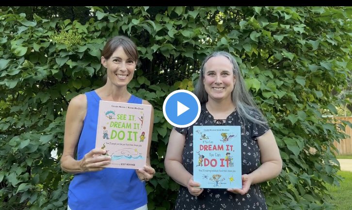 #MGBookChat Hi Everyone! Colleen from Winnipeg heading back to school tmw! Grade 7/8! I am an author too. My amazing co-author @KathieMacIsaac filmed our promo video recently for our fall release. (This is the screenshot!) #dontpressplay