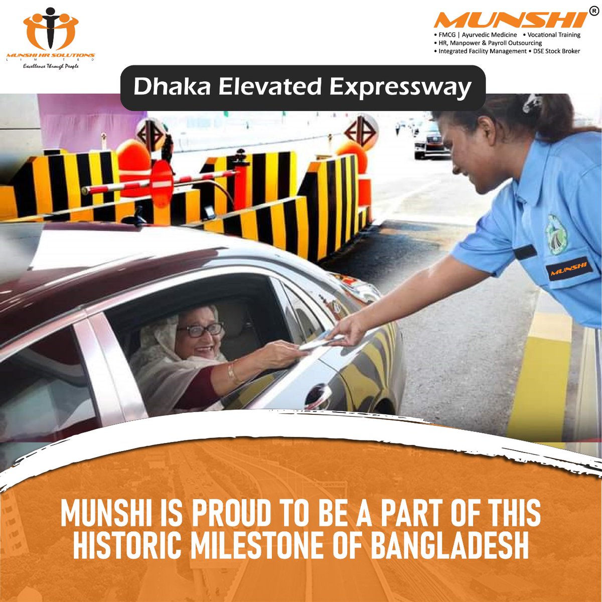 Debasis81973369's tweet photo. First Dhaka Elevated Expressway - a new era of connectivity for Bangladesh. It is our honor to be a strategic partner of this historical project. A milestone for our country, a milestone for us. 

#MUNSHI
#FirstDhakaElevatedExpressway 
#Bangladesh🇧🇩 https://t.co/Hk5h7cbLMq