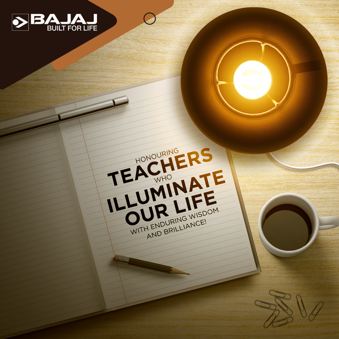 BajajElectrical's tweet photo. This #TeachersDay, shining a light on all the mentors who empower us to power through 💪🏼✨

Happy Teachers' Day!

#BajajElectricals #BajajBuiltForLife #HappyTeachersDay #TeachersDay2023 #TeachingsForLife #BajajLED #BajajLighting https://t.co/ME44MUF6kc