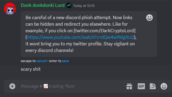 Dark Crypto Lady 🦊 on X: PSA: Be careful about clicking links in