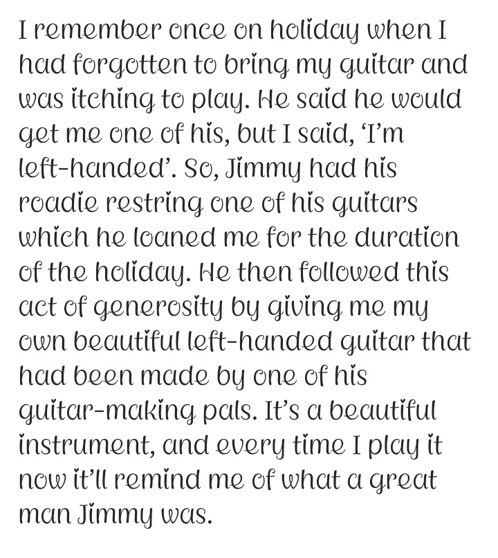 #SirPaulMcCartney wrote a sweet and heartfelt Instagram post when learning of #JimmyBuffett 's recent passing.  I chose one of my favorite excerpts from it. (I am also left-handed ,Paul  !)