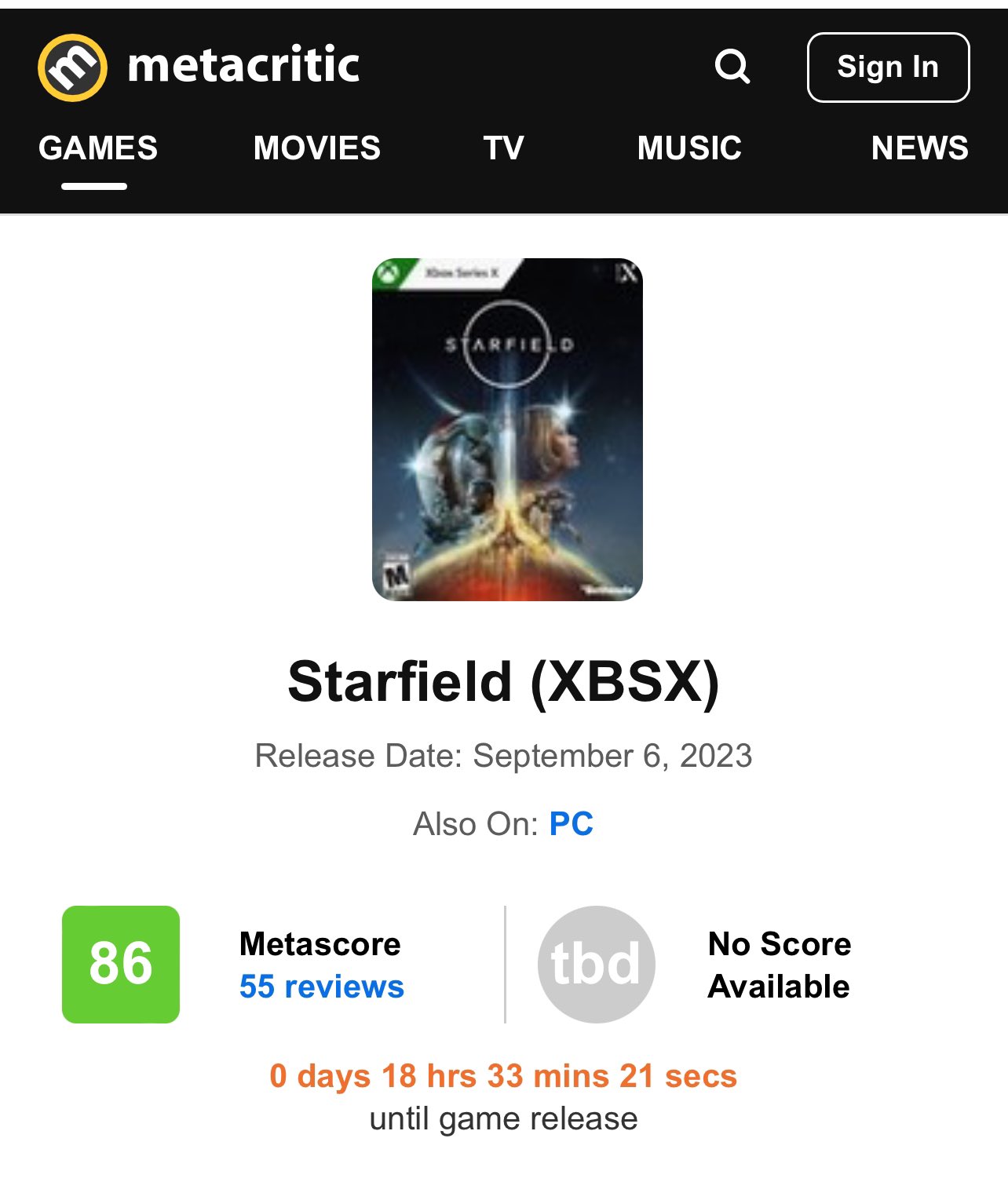 Starfield review score drops to a new historical low on Metacritic - Xfire