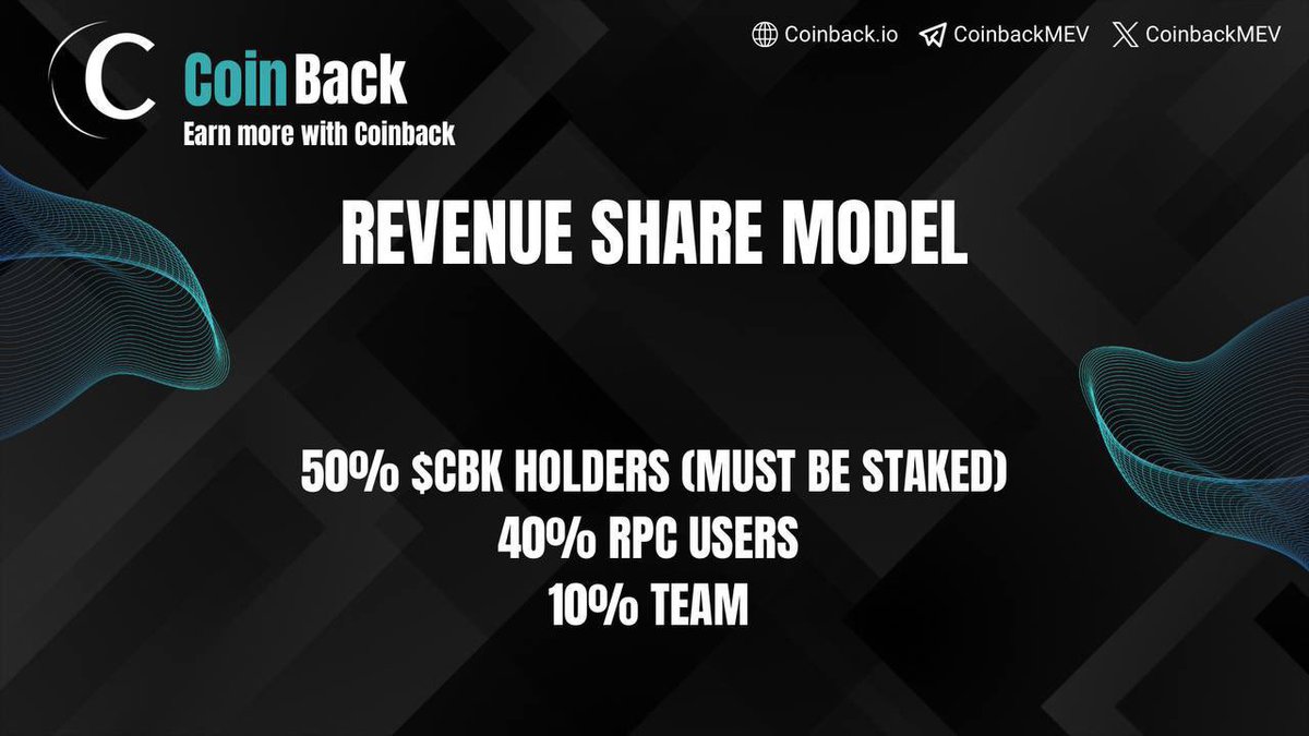 TheDJDegen's tweet image. Did you know @CoinbackMEV has a new website and rev share model both starting super soon ? 🔥 

Bullish.

#CoinBack $CBK #Crypto #Altcoin