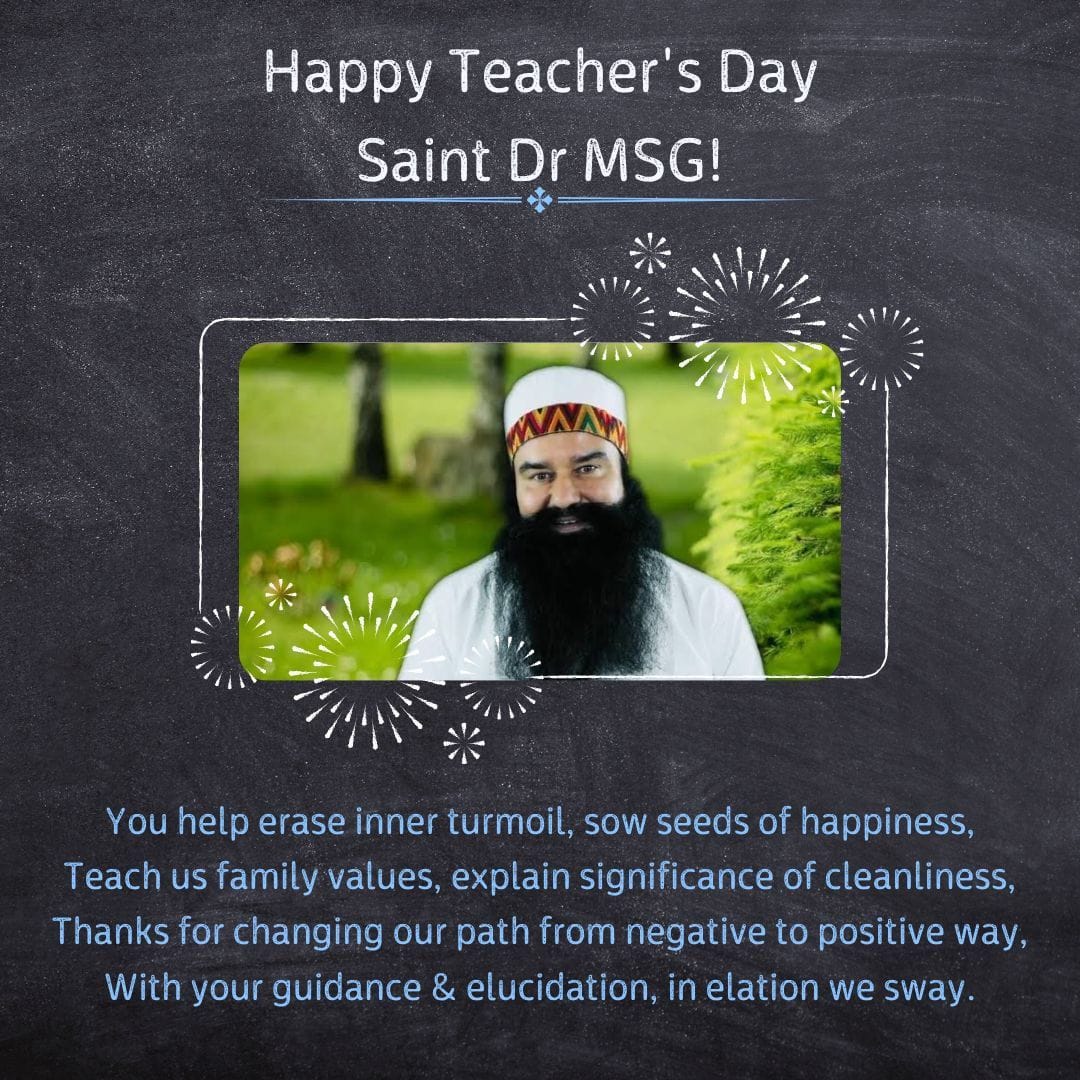SimranInsa97261's tweet photo. For millions of people, Saint MSG Insan is a teacher who gives them humanity and worldly education. Today lakhs of people are living happy lives after receiving the teachings of Guru Ji. #TeacherOfMillions 
#TeachersDay
#TeachersDay2023 https://t.co/F9BIiZ1WEo