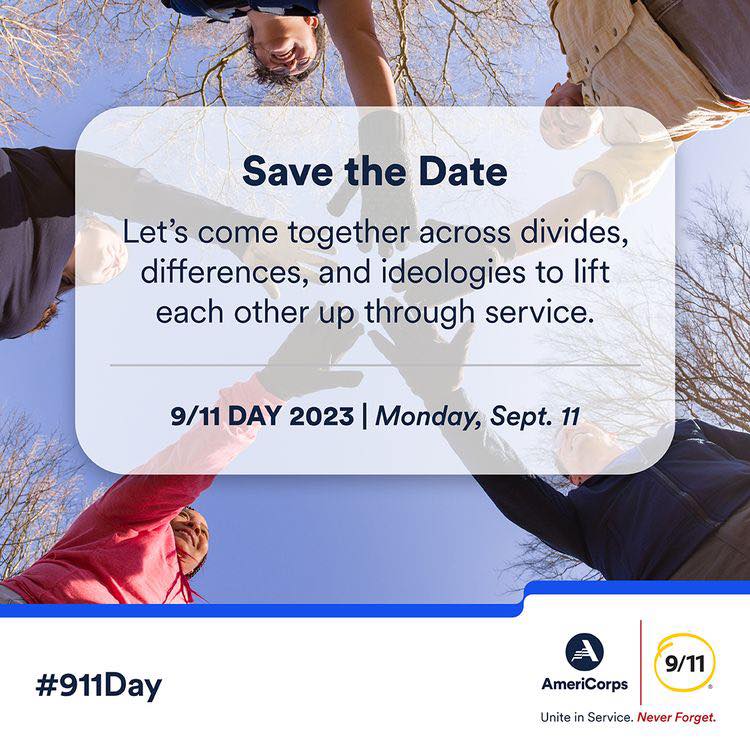 AzFaithNetwork's tweet photo. 📷 Save the Date | 9/11 Day 2023 📷
As part of our work with the Heat Relief Initiative, AFN is contributing as a 9/11 Nation Day of Service and Remembrance aka Patriot Champion Day. https://t.co/FZxHG3ZFdW