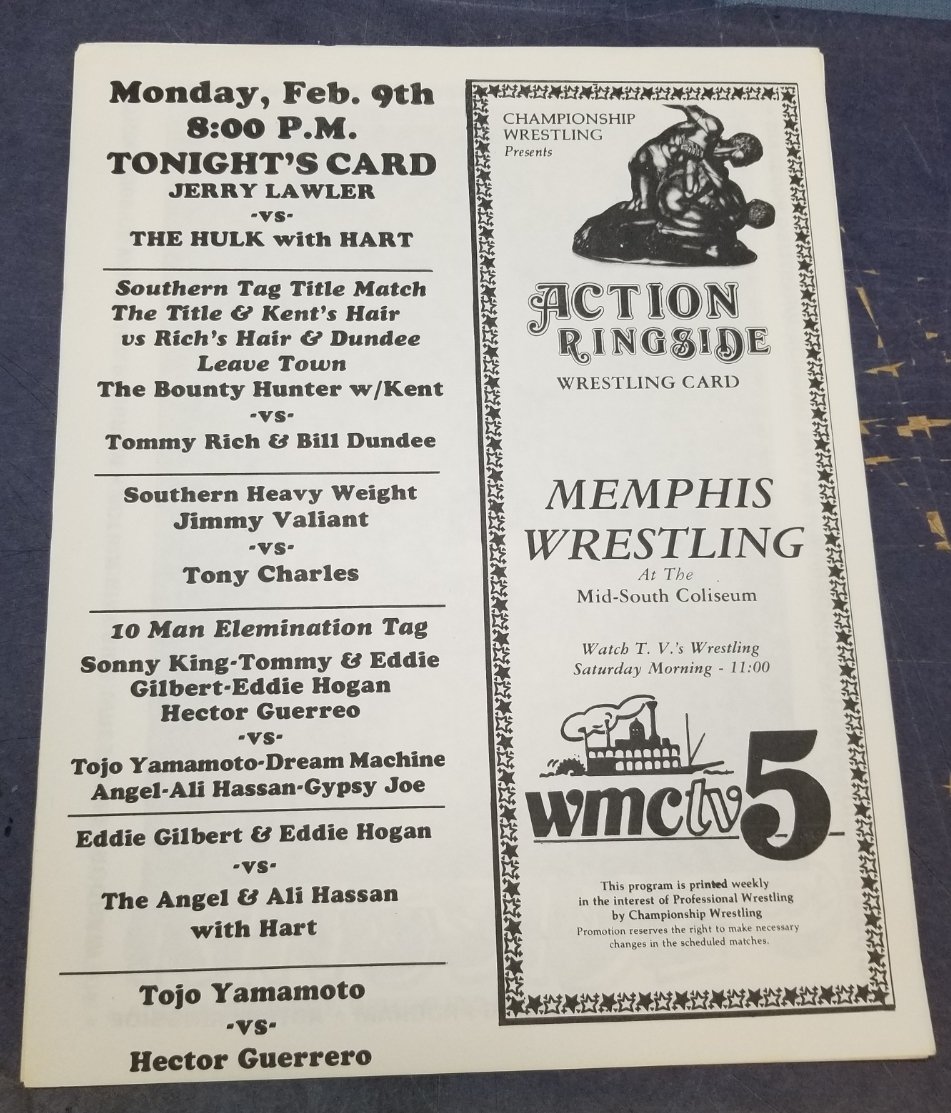 The first time @JerryLawler and @HulkHogan fought each other, Feb 9, 1981. Hulk came thru Memphis in 1979, but they were both babyfaces and didnt have any matches.