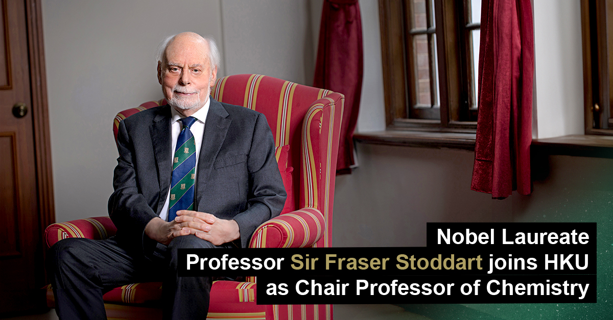 We are proud to announce the appointment of Professor Sir Fraser STODDART, a distinguished chemist and Nobel Laureate, as a Chair Professor in the Department of Chemistry, HKU Faculty of Science! bit.ly/3r1FQMH  <a href="/sirfrasersays/">Fraser Stoddart</a>
