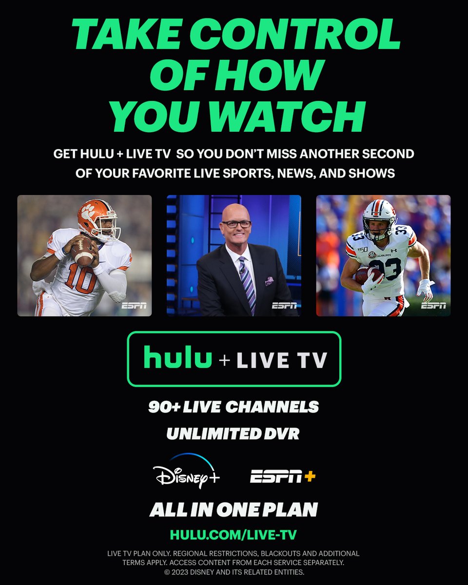 Hulu + Live TV: How To Watch Disney Entertainment Networks and Stations Including ESPN Without a Cable Subscription bit.ly/3Pzq6tX