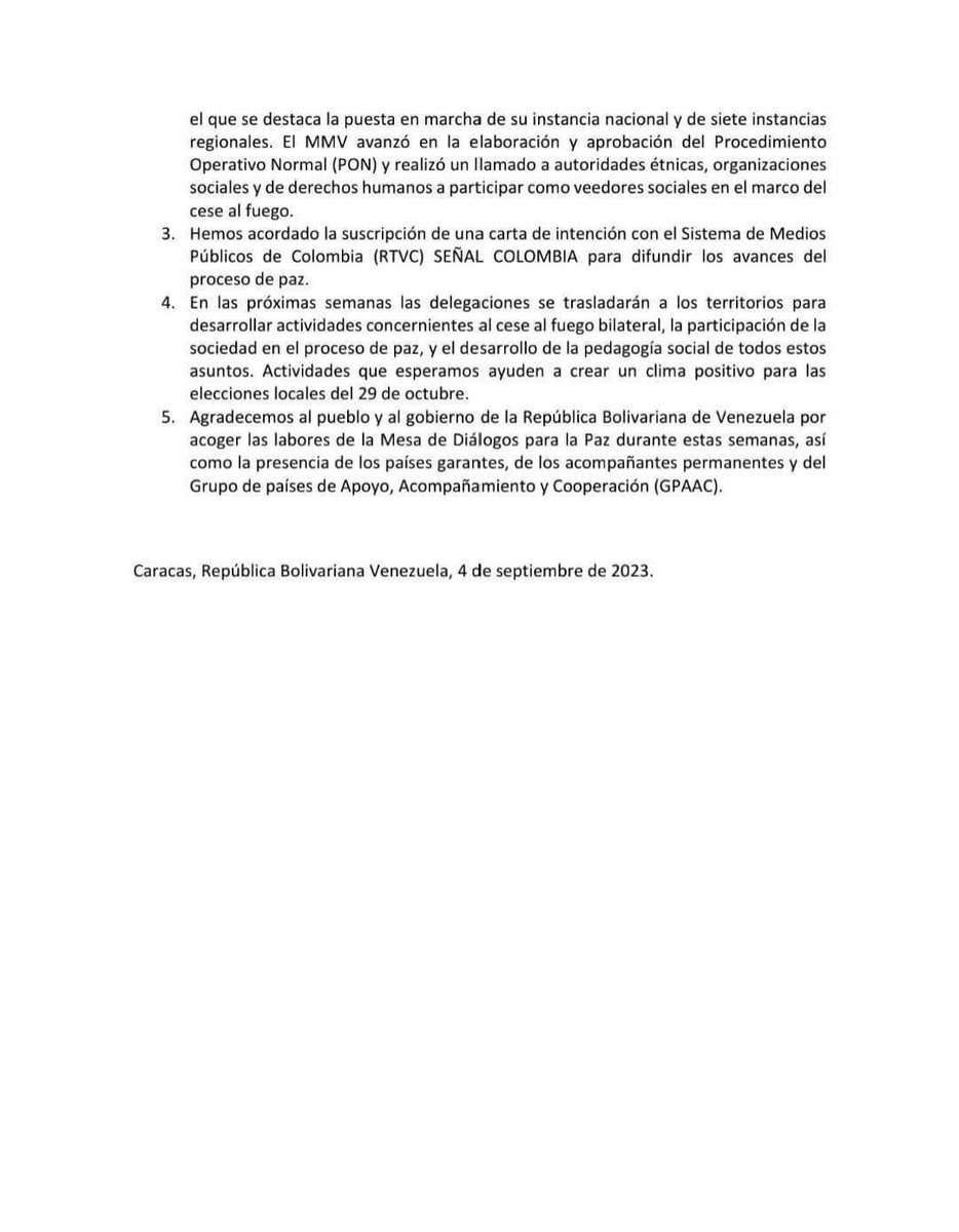 Recibimos el cierre del IV Ciclo de la Mesa de Diálogos cómo un avance hacia la construcción de una Paz territorial en #Colombia que garantice la vida de las mujeres, los liderazgos y la participación democrática de la sociedad en general.