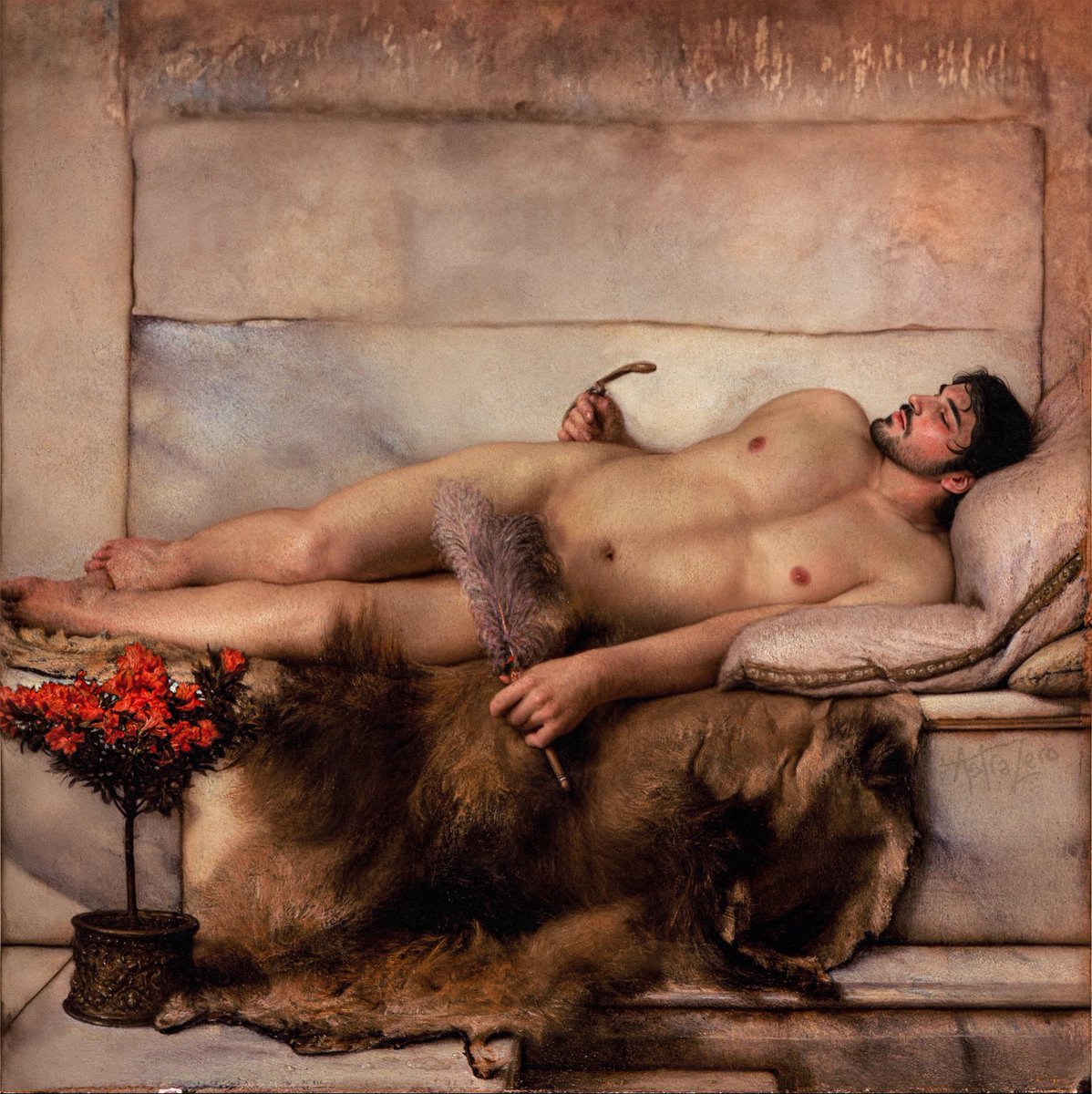 astrazero's tweet photo. My Revamp of, The Tepidarium, By Lawrence Alma-Tadema, 1881 https://t.co/RgIWcsnSQy