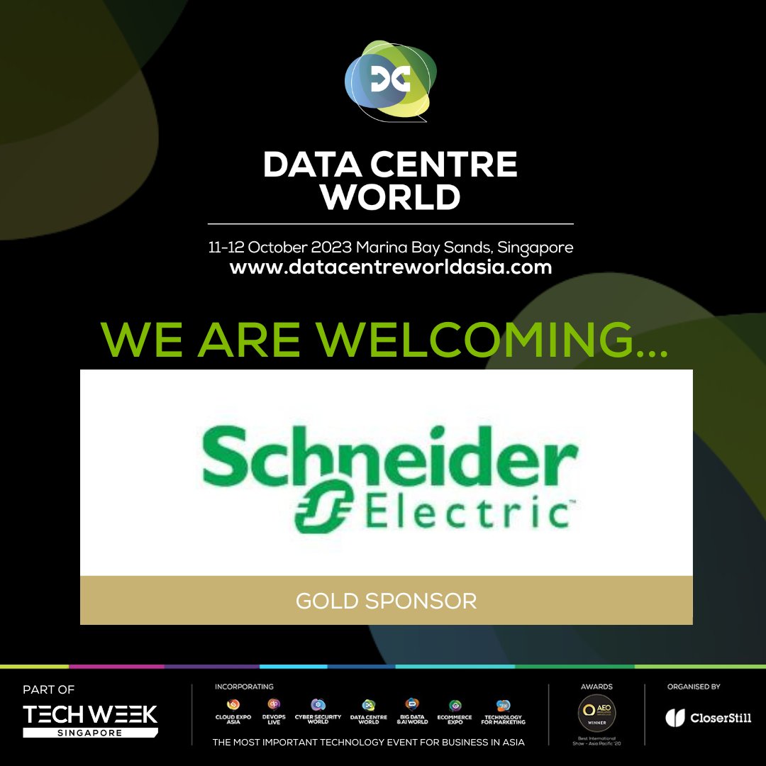 dcwasia's tweet image. 🎉Pleased to welcome  @SchneiderElecSG joining #DCWA2023 as a Gold Sponsor 🎉

Register for FREE TICKET now: gevme.com/DCWA23/?promo=…

📍Visit the team at Stand #R60  at Data Centre World Asia this year on 11 &amp;amp; 12 October 2023 at Marina Bay Sands, Singapore.