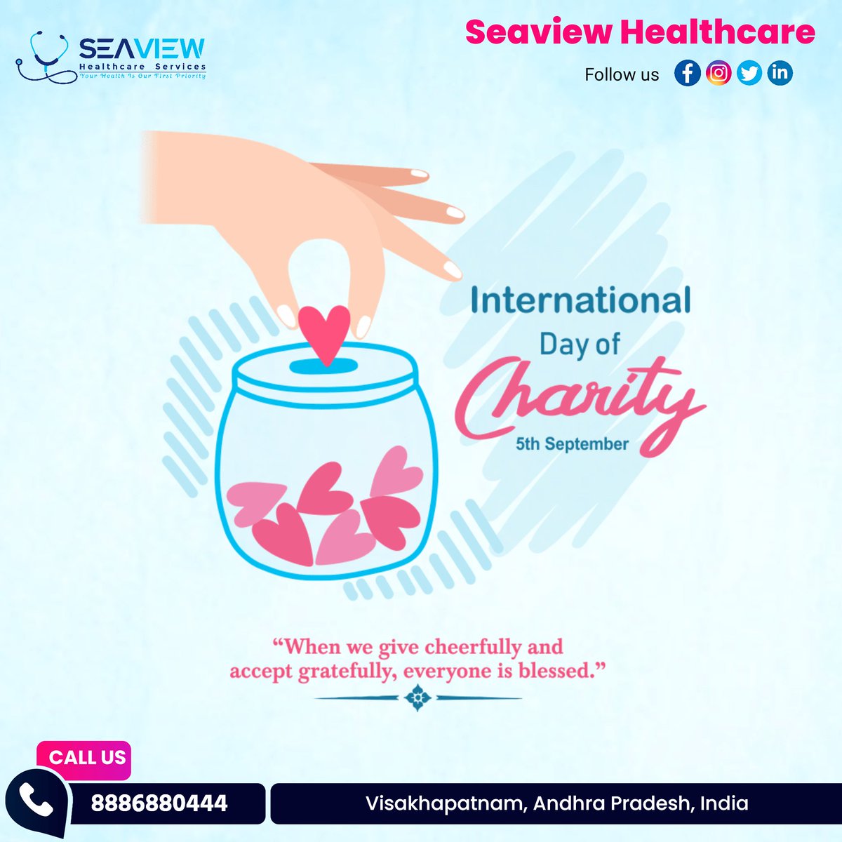 Seaview Healthcare (@seaviewhealth) on Twitter photo “A small charity that you are going to make ever will shape up many lives out there in different ways. Happy International Day of Charity.”
.
.
#charity #nonprofit #donate #love #fundraising #community #support #help #volunteer #giveback #covid
.
Follow us <a href="/SeaviewHealth/">Seaview Healthcare</a> “A small charity that you are going to make ever will shape up many lives out there in different ways. Happy International Day of Charity.”
.
.
#charity #nonprofit #donate #love #fundraising #community #support #help #volunteer #giveback #covid
.
Follow us <a href="/SeaviewHealth/">Seaview Healthcare</a>