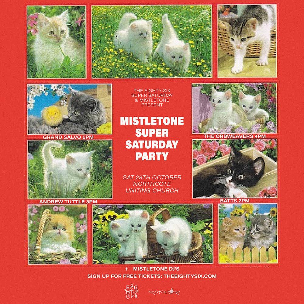 The Eighty-Six (@theeightysix_) on Twitter photo Been rolling out some Super Saturday line ups ahead of the full schedule…. Love this poster from Mistletone feat <a href="/theorbweavers/">The Orbweavers</a> grand salvo andrew tuttle & batts Been rolling out some Super Saturday line ups ahead of the full schedule…. Love this poster from Mistletone feat <a href="/theorbweavers/">The Orbweavers</a> grand salvo andrew tuttle & batts