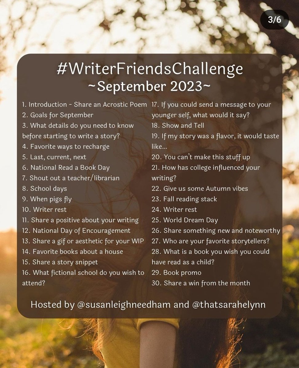 FarleyCarrie's tweet image. September 2023

Day #4: A great way to recharge after spending up creative energy ✨️

#WriterFriendsChallenge