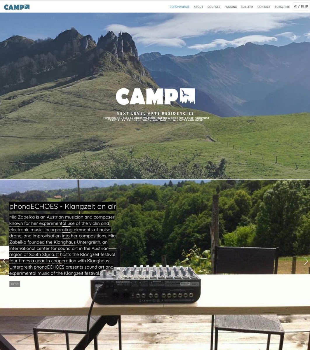 miazabelka's tweet image. Tune in for today&apos;s show &apos;phonoECHOES - Klangzeit on Air&apos; from 1pm-2pm GMT, 2pm-3pm CET at @listen_camp with Drone Compositions by Phill Niblock and Yours Truly ! Enjoy ! ❤️ listen.camp

#CampRadio #phillniblock #miazabelka #dronemusic