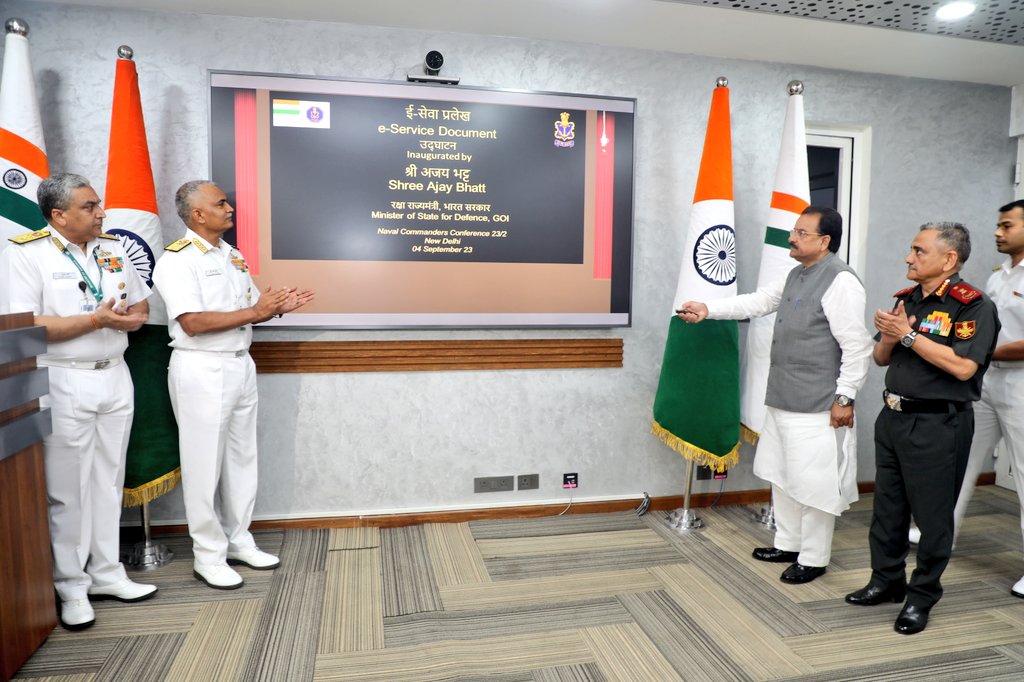 indiannavy's tweet photo. The RRM also released the Maritime Infrastructure Perspective Plan 2023-37, IRS Rules and Regulations Handbook, Family Logbook, and Electronic Service Document Project during the event.
@SpokespersonMoD @mygovindia
@IndiannavyMedia @_DigitalIndia
https://t.co/0cFX58XT30 https://t.co/CapFRAPlKO