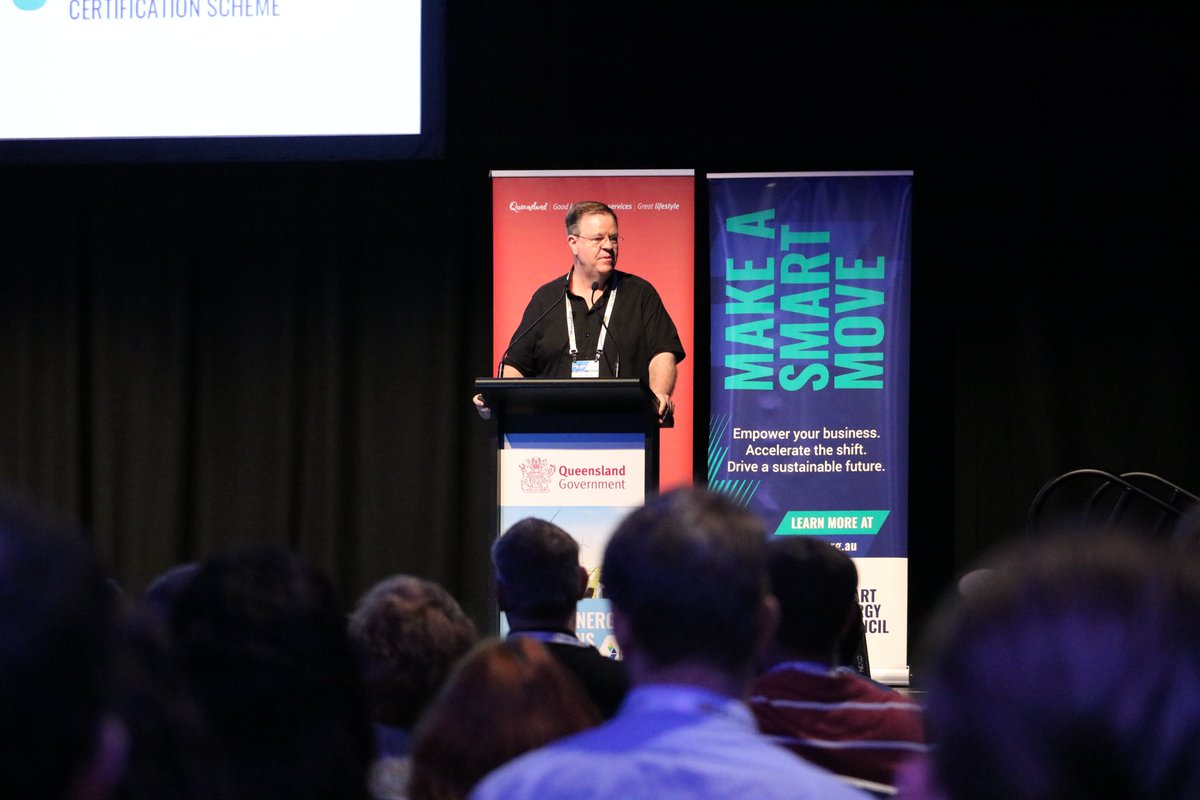 SmartEnergyCncl's tweet photo. Our #SmartEnergyQLD Conference is on right now!
Acting Premier @StevenJMiles joined @SmartEnergyCncl, @fluenceenergy, @redbacktech and dozens of speakers on the cutting-edge of Queensland's renewables transition. https://t.co/wE6GQOjMPz