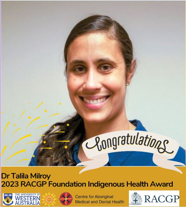 Drs4Ageingwell's tweet photo. Congratulations to Dr Milroy on her @RACGP Foundation Indigenous Health Award @uwanews @UWAresearch #CAMDH https://t.co/PaL3jo7340