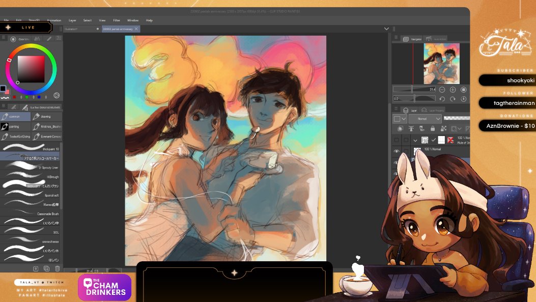 🔴 𝑵𝑶𝑾 𝑳𝑰𝑽𝑬  ➤ twitch.tv/talavt

Come chill with me as I paint something to celebrate @penlab_ink's 3rd anniversary! 

#artPH #TwitchStreamers