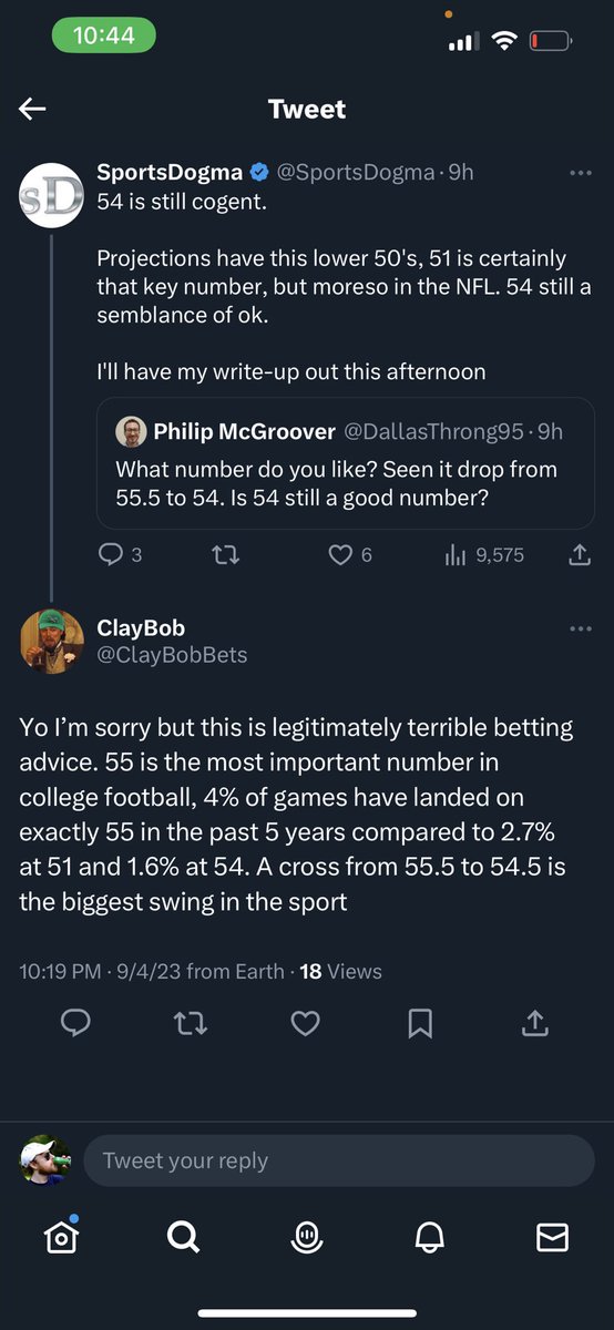 ClayBobBets's tweet photo. Yo this is what’s wrong with gambling twitter. This guy can’t even have a discussion, just blocks instantly when you’re spitting facts at him 🤷🏼‍♂️ @SportsDogma @SportsDogmaVIP https://t.co/37SwICYzgS