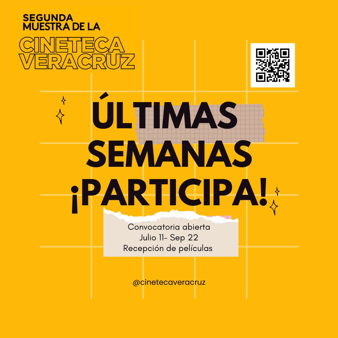 CinetecaV's tweet photo. ¡Aún hay tiempo para enviar tu película! https://t.co/YyZiU6EsBp