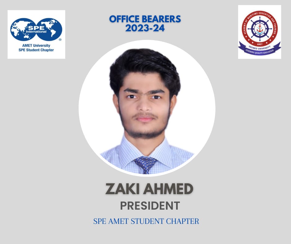 speametofficial's tweet photo. Greetings from SPE AMET SC! 
 
We appointed and hope that ZAKI AHMED -President Of SPE AMET SC for 2023-2024 will tick all the boxes and set an example for others and lead the way and leave a legacy behind 

Cometh the Hour, Cometh the Man Himself!
#president #speamet #2023_2024 https://t.co/Op8xLBgURV
