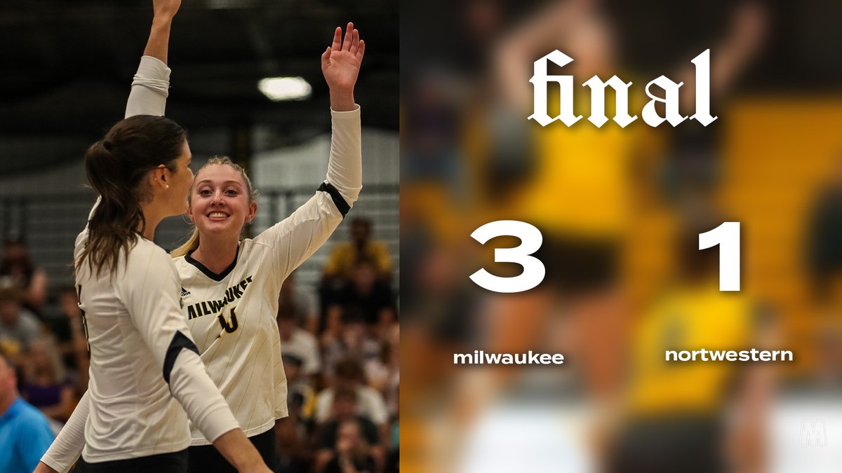 MKE_Volleyball's tweet photo. FINAL!
𝑯𝑼𝑮𝑬 𝑾𝑰𝑵 for @MKE_Volleyball as the Panthers take down Northwestern in Four Sets!

Schmitz | 17 Kills
Johnson | 25 Assists
@SarahhSchrader | 19 Digs
Miller | 6 Blocks

#ForTheMKE | #HLVB https://t.co/DfrJ0kFqkB