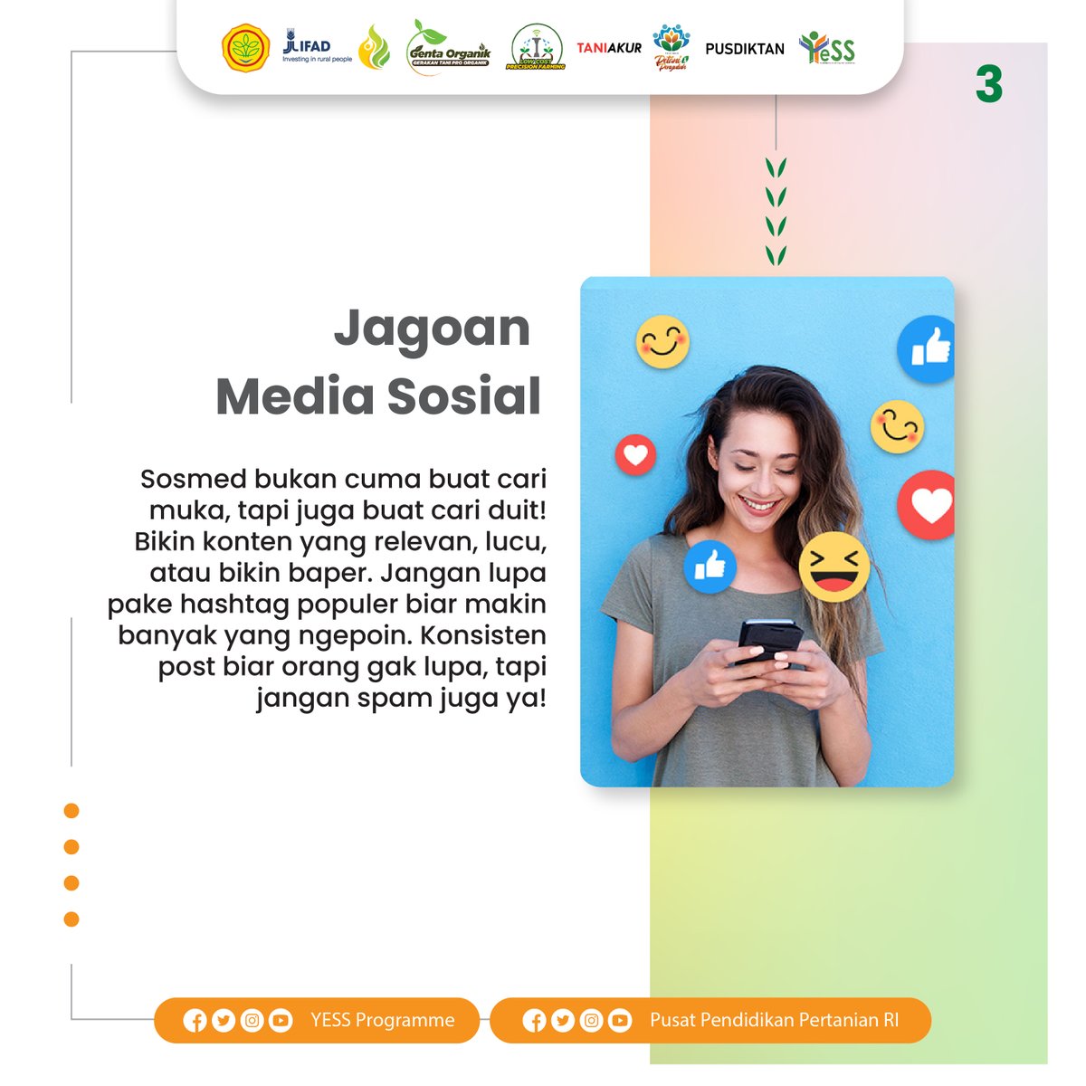 yessprogramme's tweet photo. Page 1
Walau sempat putus, ikhtiar harus jalan terus dan semangat harus terbakar terus.
Jangan lupa, ada seseorang yang perlu kita perjuangkan, hihihi
#yessprogramme #bppsdmp #pusdiktan #kementan #ifad https://t.co/yfwbWWzjJg