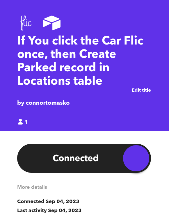 connortomasko's tweet photo. For those times when you can't remember where you parked at IKEA, you can press a @flicsmartbutton  before leaving your car. On your way to your car after, tap a button in an @airtable base to pull up a map w/ the coordinates pinned! https://t.co/ICyvGnTJlS