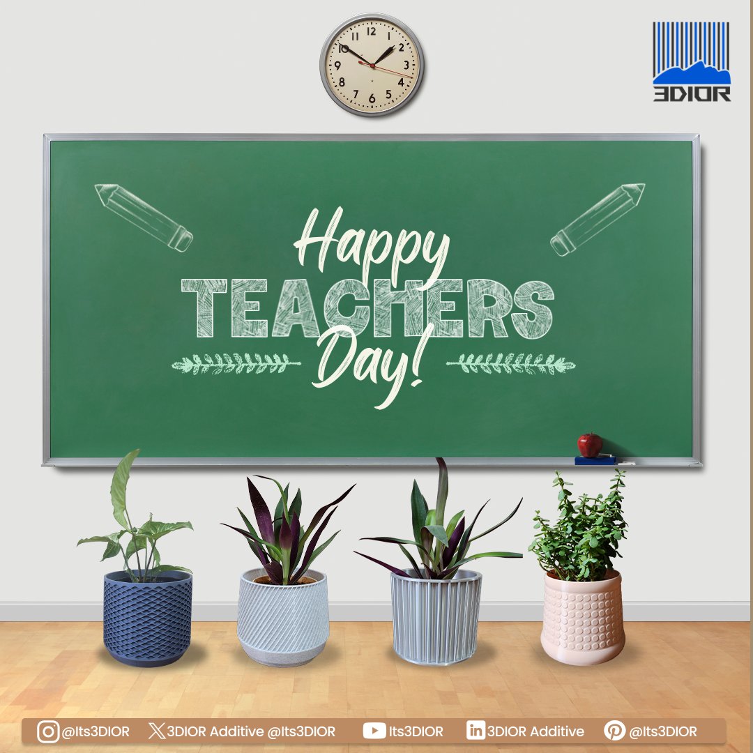 its3dadditive's tweet photo. "🍎 Happy Teacher's Day! 📚
To the mentors who nurture minds and plant seeds of knowledge, we celebrate you today! 🌱
Just like our 3DIOR 3D printed planters, teachers sculpt futures with care and dedication. 🌿✨
#TeachersDay #3DIOR #PlantingKnowledge" https://t.co/3YqsFRmsJu