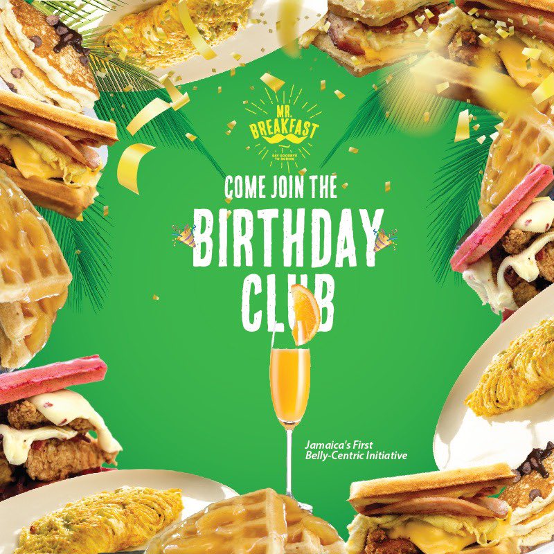 mrbreakfastja's tweet photo. We’re Contacting Hundreds Of People Each Month &amp; Offering Them A Birthday 🎂 Meal 🥞 For FREE❗️
All You Have To Do Is Sign Up To Become An Exclusive Member Of Mr B’s Breakfast Club. Jamaica’s 🇯🇲 First BellyCentric Initiative, Powered By Di Ppl &amp; Dem Hungry Belly. https://t.co/ijazhL1PhW