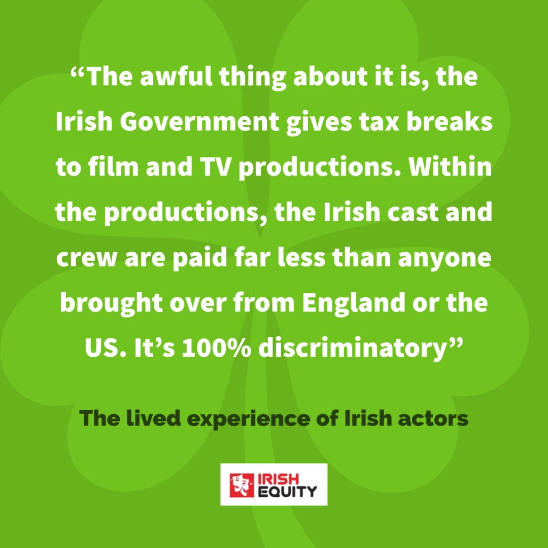 IrishEquity's tweet photo. In Ireland the assignment of performers rights, which are protected in legislation, fall far below the international norm. It is these rights which produce ‘residual payments’ for performers.”
#Copyright #Section481
📺⚖️🇮🇪 #FairContracts https://t.co/SfvCRnmSRx