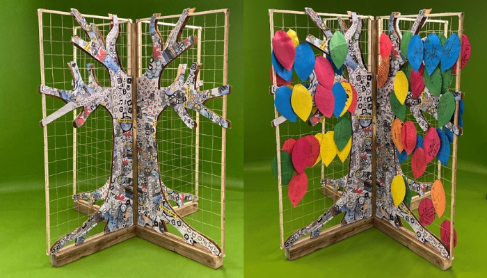 Laureate_Wales's tweet photo. In March 2023, Connor welcomed over 90 children from @sthelensp @BYM_Primary @ClasePrimary to @TaliesinSwansea for 3 days of poetry focusing on the future of their communities, town, Wales, and their world. The result was an incredible Poet-Tree:
https://t.co/UfqkfyYxVM https://t.co/KAux2EJjOZ