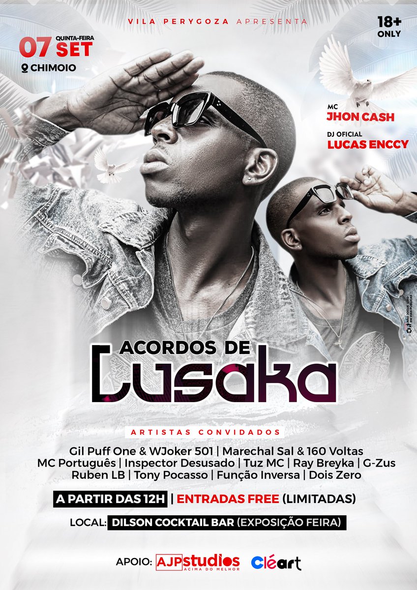 16_cenas's tweet image. #Chimoio• 7 de Setembro 🕊️• 12h• 📍Dilson Cocktail Bar• Entradas gratuitas (limitadas)!🇲🇿