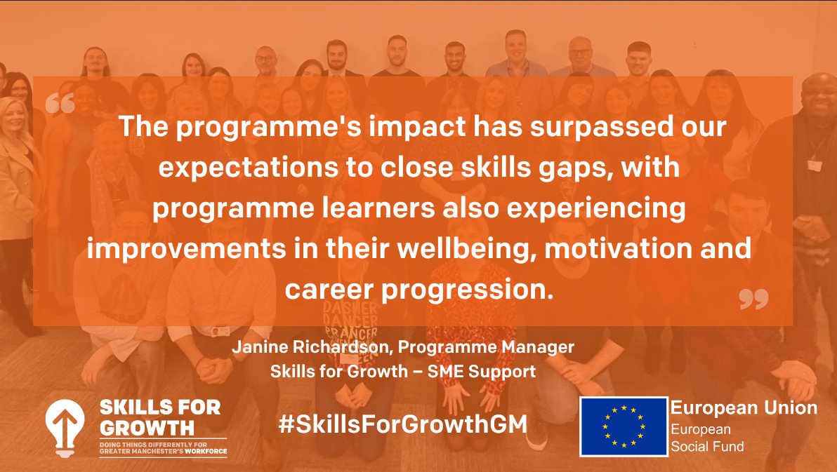 "Reaching 20K learners across the Skills for Growth programme is a tremendous achievement and shows the dramatic contribution it’s had on the future of Greater Manchester’s SMEs, learners and economy."

#SkillsForGrowthGM delivering results for Greater Manchester.