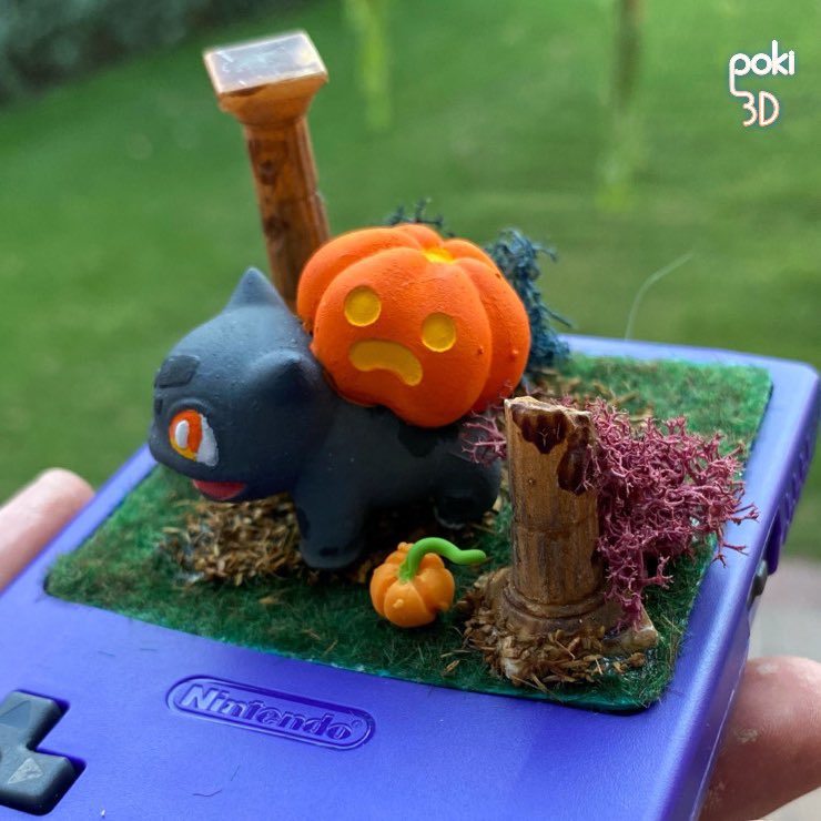 poki3D's tweet photo. 🎃Game Boy Halloween: Bulbasaur modelo 1👻

Primer modelo de Game Boy de Bulbasaur, en un antiguo templo en ruinas

⚪️ Game Boy no funcional, impresa en resina y pintada a mano.  

📩 Si te gusta, pide la tuya por MD! Colaboraciones con @rqlworld https://t.co/HGOwJZJxbh