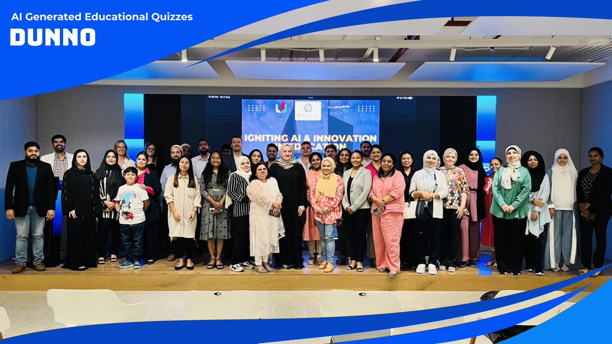 Over the weekend, a segment of the <a href="/playDunno/">🧠DUNNO🧠</a> team actively engaged in a conference “Igniting AI &amp; Innovation in Education” by CodersHQ, UAE by <a href="/coders_hq/">Coders HQ</a> , <a href="/GEGDubai/">GEG Dubai</a> Our commitment to infusing AI into education propels us forward, and we take immense pride in contributing to the