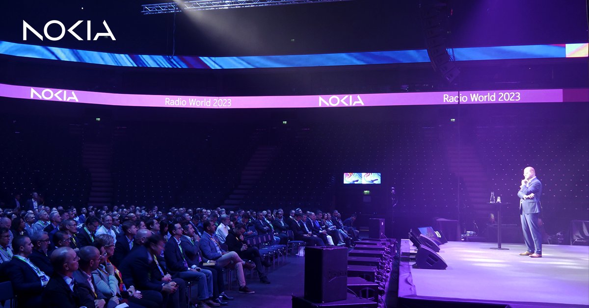 nokia's tweet photo. Kicking off our #NokiaRadioWorld at Nokia Arena in Tampere, Finland, Mobile Networks President @tommiuitto gave insights into the #monetization and growth opportunities that #5G unlocks. CSPs can capture value from digital services offered to both consumers and enterprises. https://t.co/o8jVQyoPEy