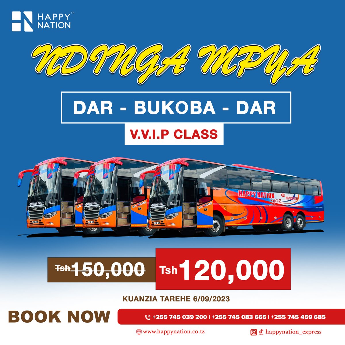 Haya Wahaya wa Bukoba #WakoraWaitu Kesho si ndo tar 6 tunaanzia Dar kwenda Bukoba na hizi V.V.I.P wahi ticket yako mapema kwa punguzo adi 120,000/= bei kitonga alaf Unyama Mwingi.

Wasiliana nasi kupitia 
0745039200
0745083665
0745459685
#FREEWifi
#coldrinks🍹 
#hotdrinks☕