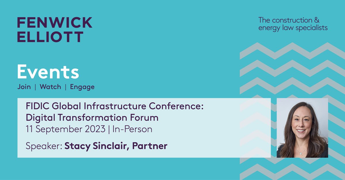 Partner Dr @_StacySinclair, Chair of @FIDIC’s Digital Transformation Committee, will be speaking at #FIDICGIC23. She joins other Committee Chairs on 10 Sept for an open dialogue, as well as the Digital Transformation Forum on 11 Sept. More info: events.fidic.org/fidicgic23/301… #FIDIC
